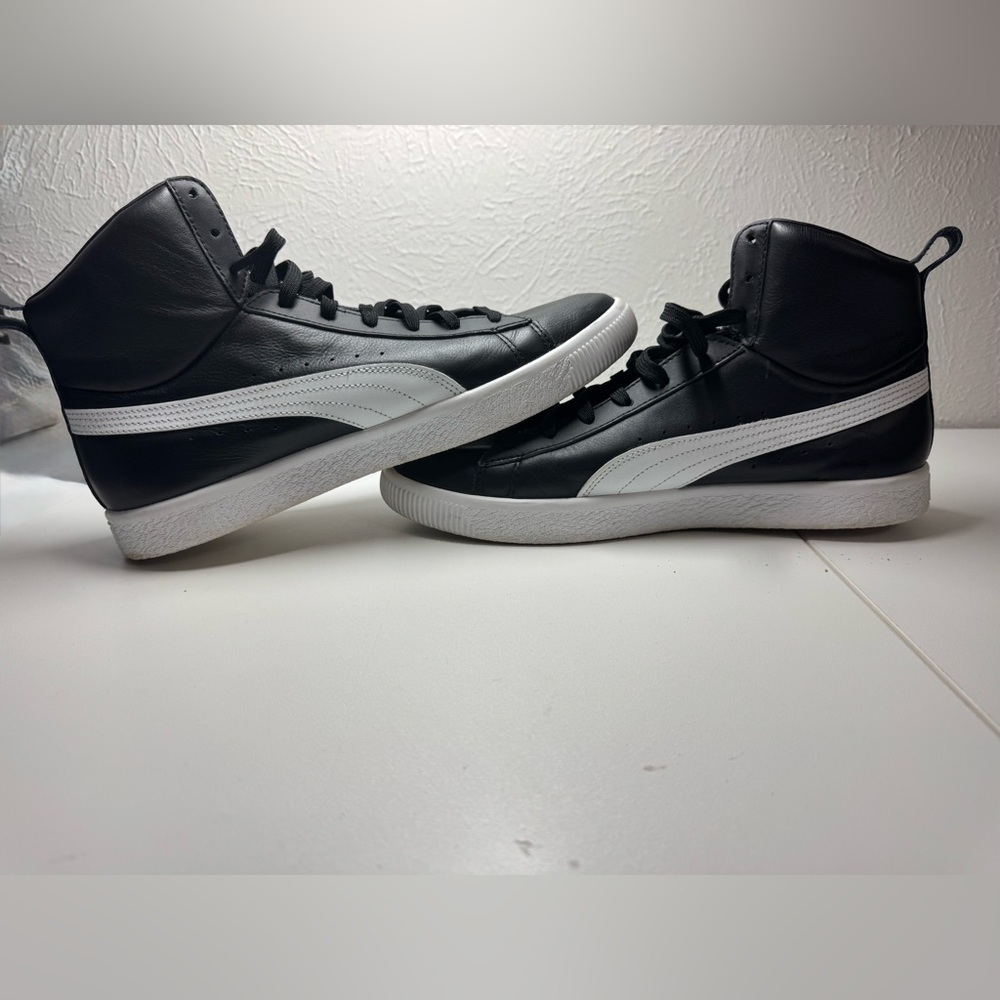 Puma Black and White High-Top Sneakers